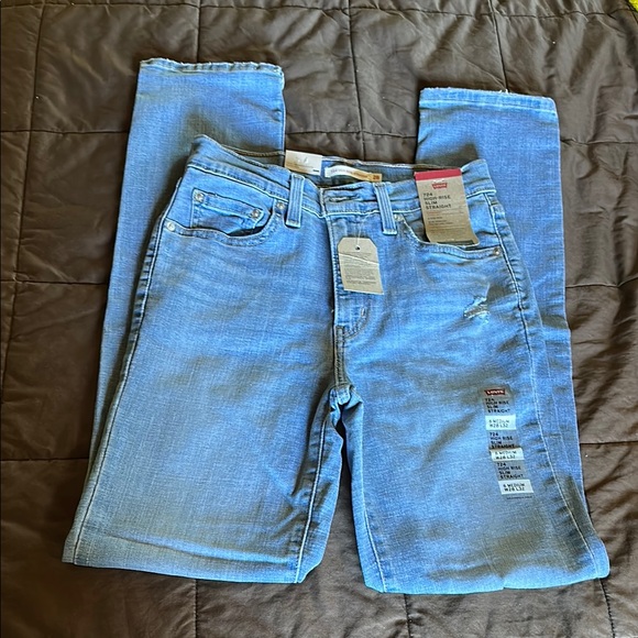 Levi’s 724 Distressed High Rise Slim Straight Jeans - Picture 1 of 16